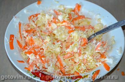 Салат из лапши быстрого приготовления с плавленым сырком и морковью Салат из лапши быстрого приготовления с плавленым сырком и морковью