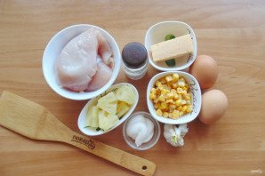 "Буржуйский" салат с ананасом и курицей "Буржуйский" салат с ананасом и курицей