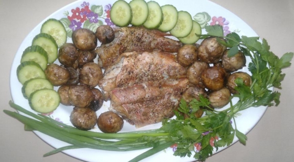 Морской окунь с шампиньонами, пошаговый рецепт с фото Морской окунь с шампиньонами, пошаговый рецепт с фото