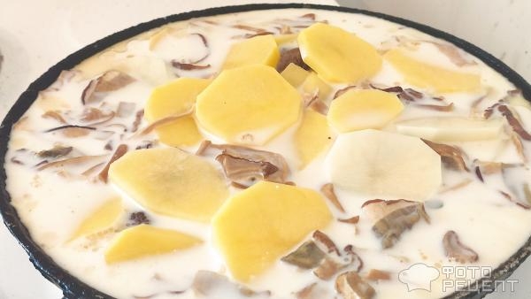 Рецепт: Говядина тушеная - с картофелем, белыми грибами и молоком Рецепт: Говядина тушеная - с картофелем, белыми грибами и молоком