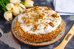 Песочный торт с орехами Песочный торт с орехами