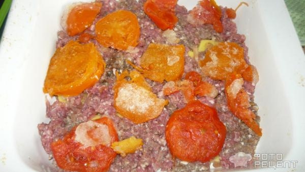 Рецепт: Мясо по-французски со свининой - С замороженными помидорами!