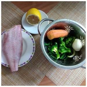 Морской окунь, запечённый с овощами Морской окунь, запечённый с овощами
