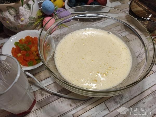 Рецепт: Кулич на кефире - с цукатами, без дрожжей, готовимся к Пасхе, просто и быстро Рецепт: Кулич на кефире - с цукатами, без дрожжей, готовимся к Пасхе, просто и быстро