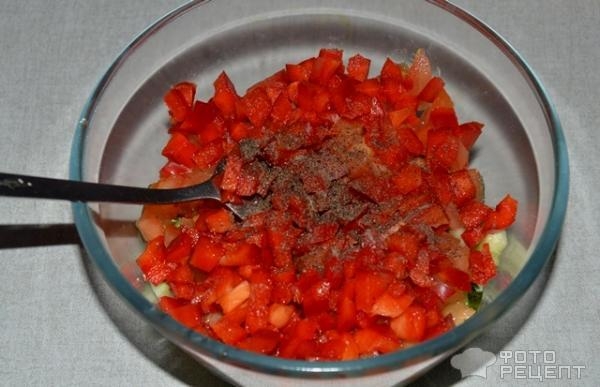 Рецепт: Овощной салат "Славянский" - лёгкий и вкусный