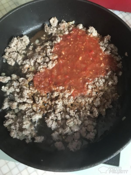Рецепт: Рожки с фаршем - С домашним соусом! Рецепт: Рожки с фаршем - С домашним соусом!