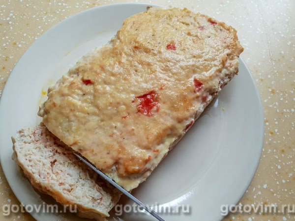 Мясной хлеб из куриного филе с кусочками пассаты из помидоров post thumbnail image
