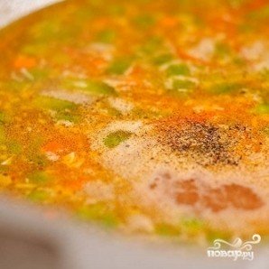 Суп с фрикадельками и помидорами Суп с фрикадельками и помидорами