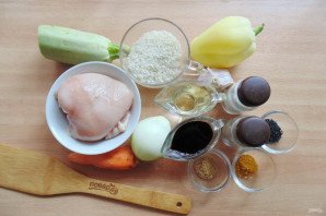 Вок с рисом и курицей Вок с рисом и курицей