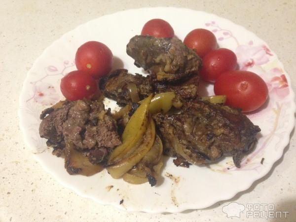 Рецепт: Печень куриная с яблоками - В моем исполнении. Рецепт: Печень куриная с яблоками - В моем исполнении.