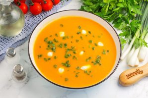 Тыквенный суп с креветками