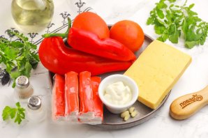 Cалат "Красное море" с крабовыми палочками