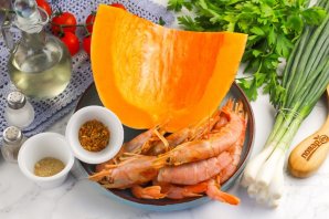 Тыквенный суп с креветками
