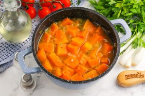 Тыквенный суп с креветками