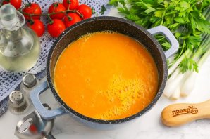 Тыквенный суп с креветками