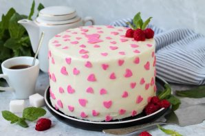 Торт с маскарпоне и малиной Торт с маскарпоне и малиной