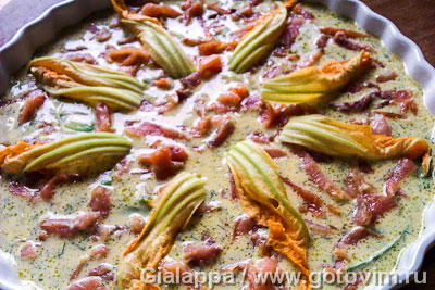 Клафути с овощами и лососем