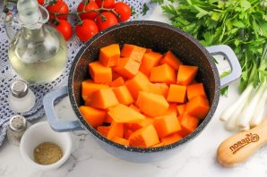 Тыквенный суп с креветками