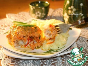 Минтай с зажаркой под соусом Минтай с зажаркой под соусом