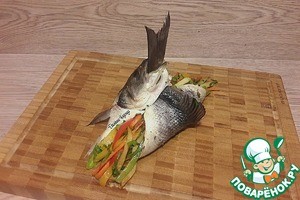 Сочный сибас, запеченный с овощами Сочный сибас, запеченный с овощами