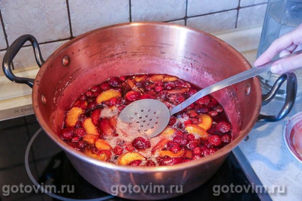 Варенье с клубникой и персиками на агар-агаре Варенье с клубникой и персиками на агар-агаре