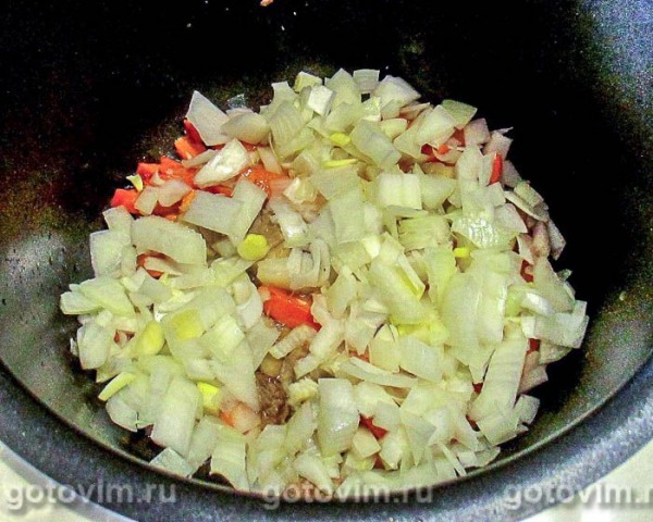 Перловая каша с утиным мясом и зирой в мультиварке Перловая каша с утиным мясом и зирой в мультиварке