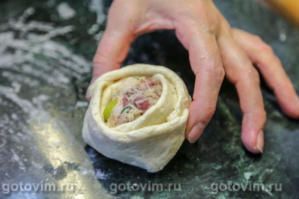 Кныши с рубленым мясом и сыром Кныши с рубленым мясом и сыром