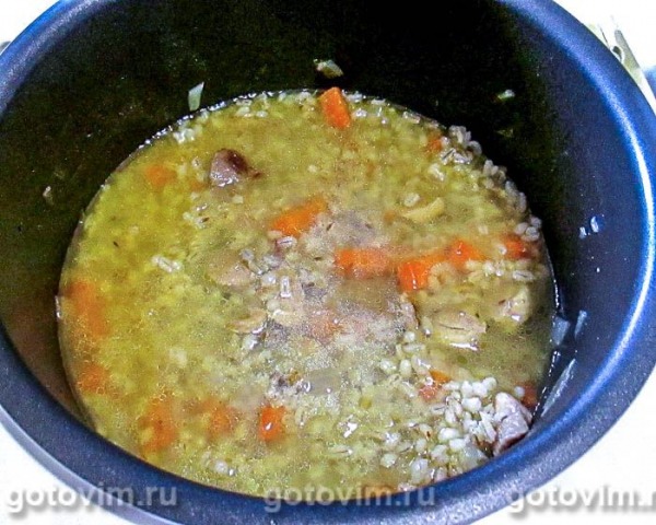 Перловая каша с утиным мясом и зирой в мультиварке Перловая каша с утиным мясом и зирой в мультиварке