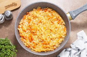 Тушеная капуста с рисом