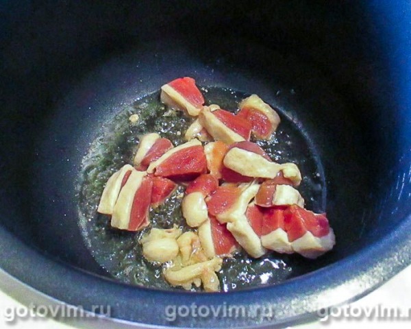 Перловая каша с утиным мясом и зирой в мультиварке Перловая каша с утиным мясом и зирой в мультиварке