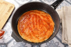 Быстрая пицца на сковороде Быстрая пицца на сковороде