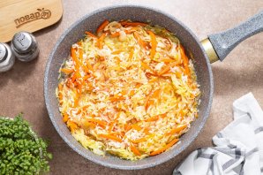 Тушеная капуста с рисом