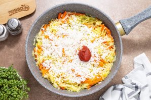 Тушеная капуста с рисом