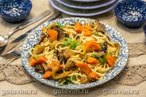 Макароны с печеными овощами и сыром Макароны с печеными овощами и сыром