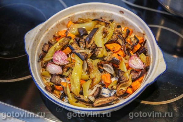 Макароны с печеными овощами и сыром Макароны с печеными овощами и сыром