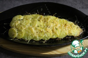 Филе сибаса под чешуёй из картофеля Филе сибаса под чешуёй из картофеля