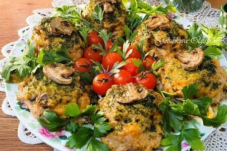 Мясные пенечки с грибами под соусом Мясные пенечки с грибами под соусом