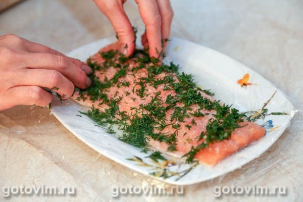 Гравлакс (скандинавский малосольный лосось) 