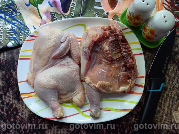 Цыпленок в медово-соевом соусе, запеченный в духовке