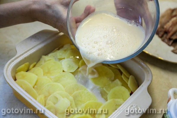 Картофельная запеканка с филе иваси