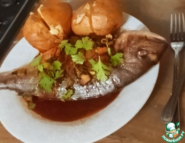 Морской лещ с зелёным луком, имбирем post thumbnail image