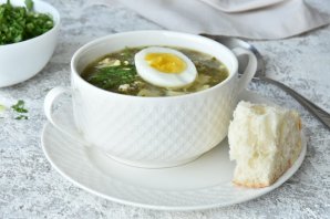 Суп с щавелем и чечевицей