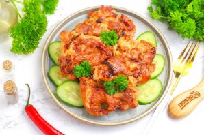 Шашлык из курицы в майонезе