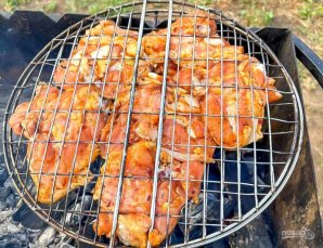 Шашлык из курицы в майонезе