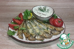 Азиатская жареная корюшка с соусом тартар