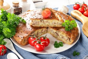 Пирог с консервированной сайрой