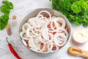 Шашлык из курицы в майонезе