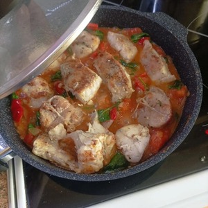 Рагу из морского окуня