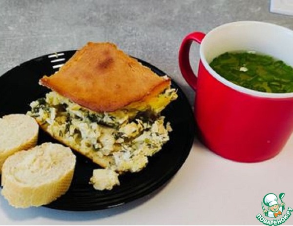 Заливной пирог-рыбник с бульоном